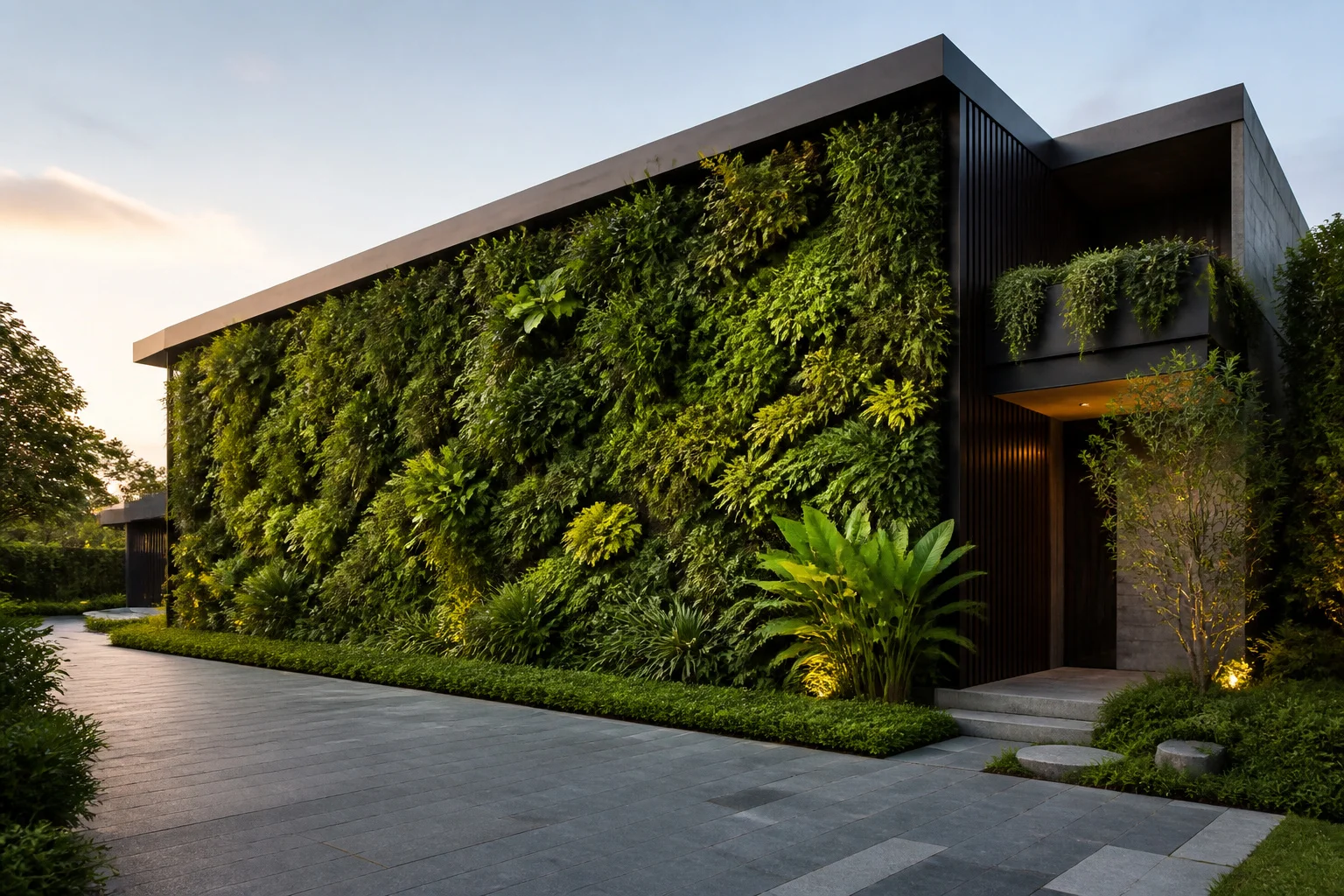 Mur vegetal moderne et luxueux