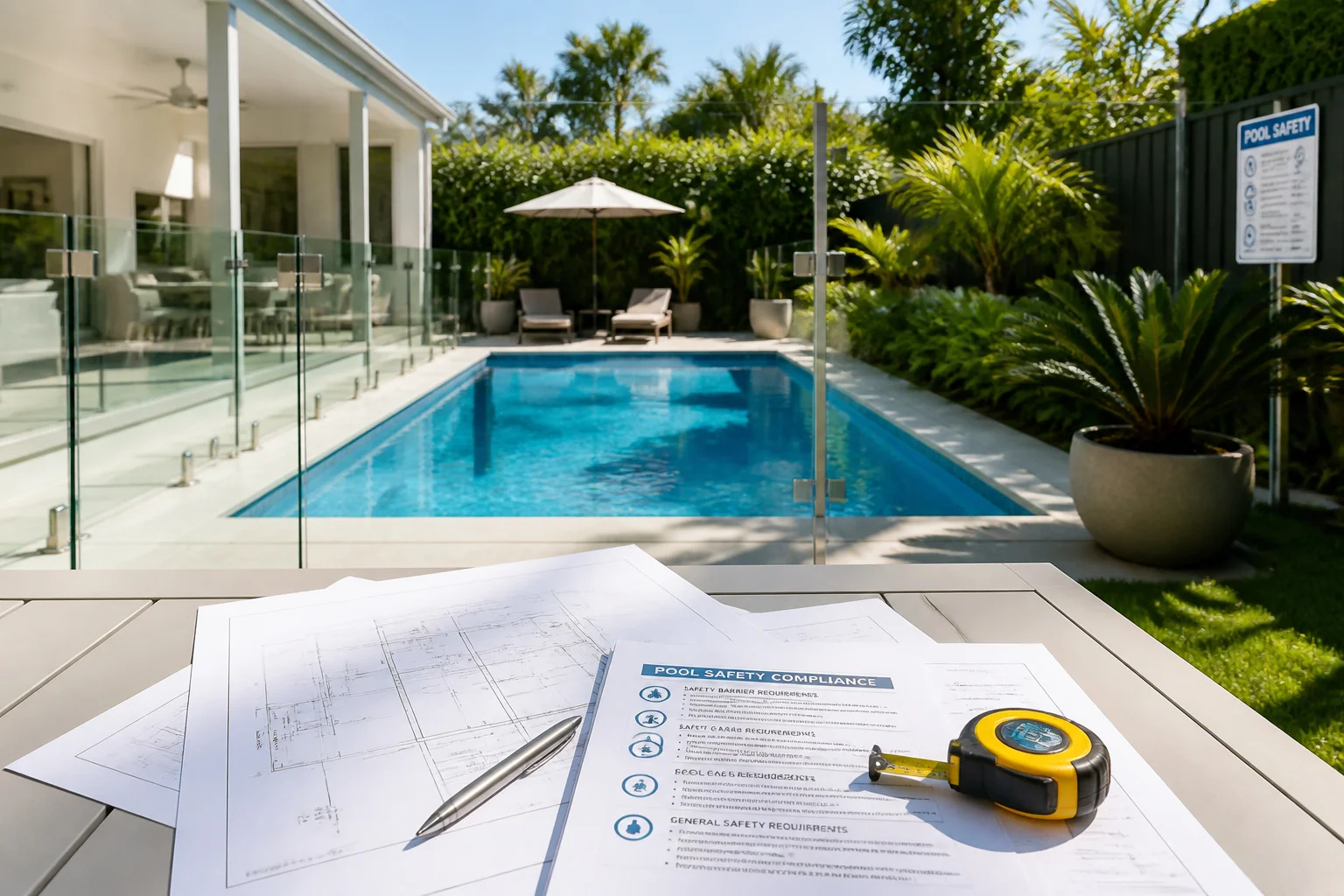 Planification et securite de piscine moderne