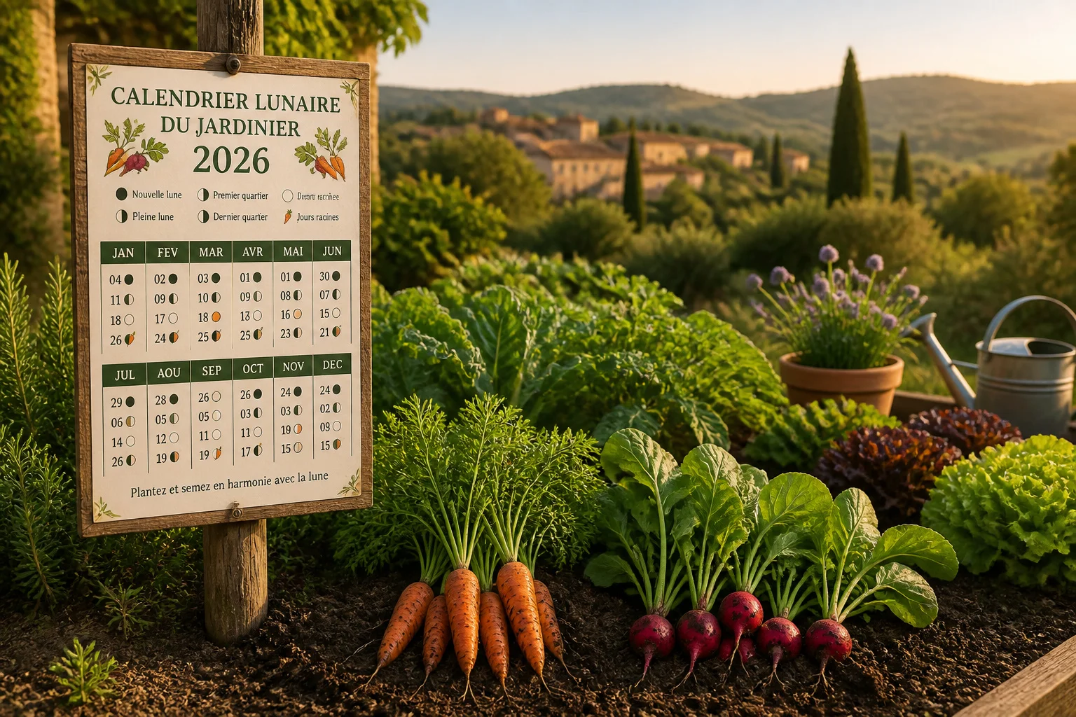 Calendrier lunaire du jardinier 2026